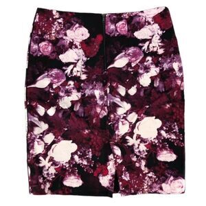Adrianna Papell Purple Floral Pencil Skirt size 8
